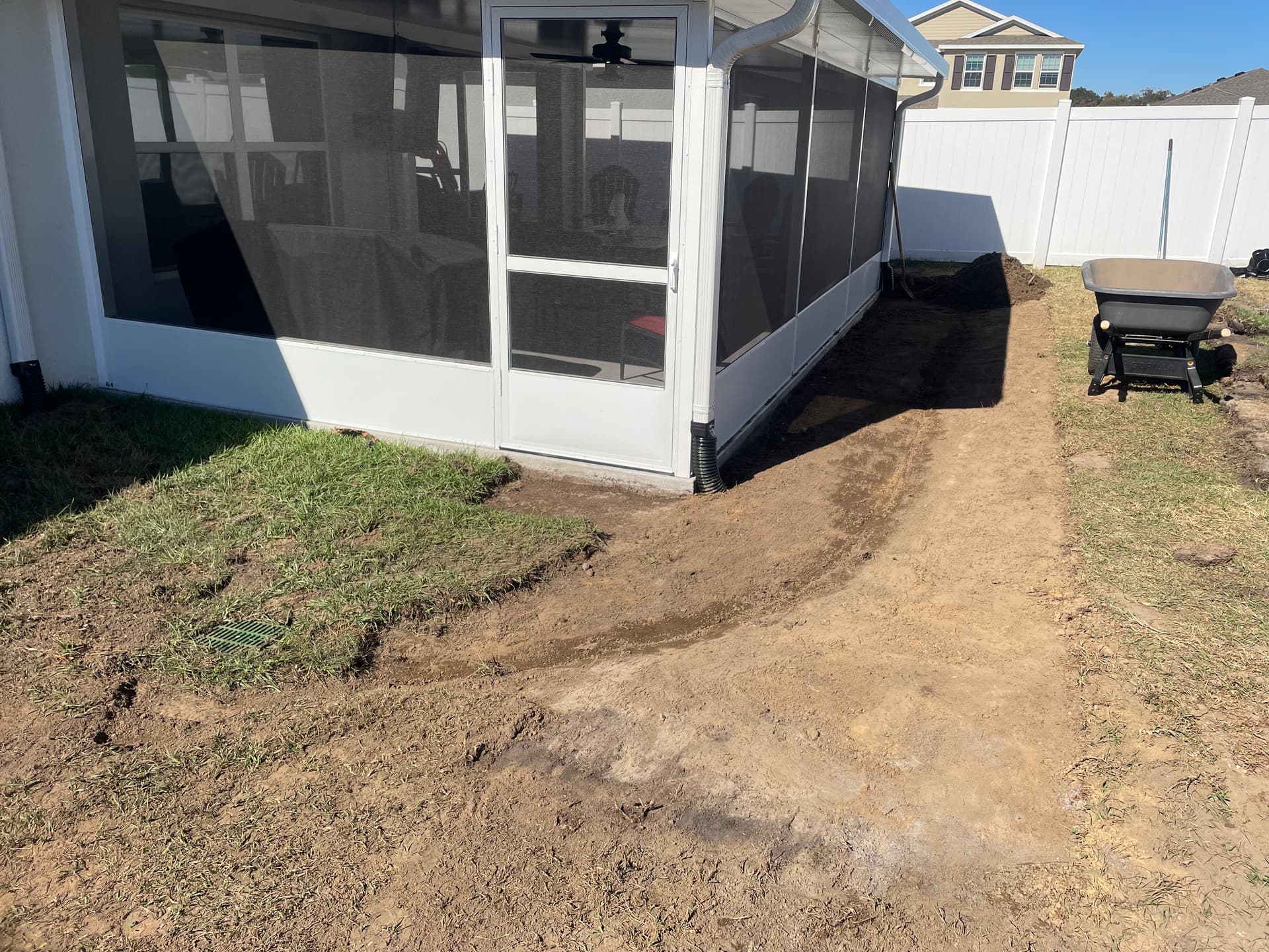 Gallery photos for Drainage System Installed to Protect a New Screened-In Addition: Image #1