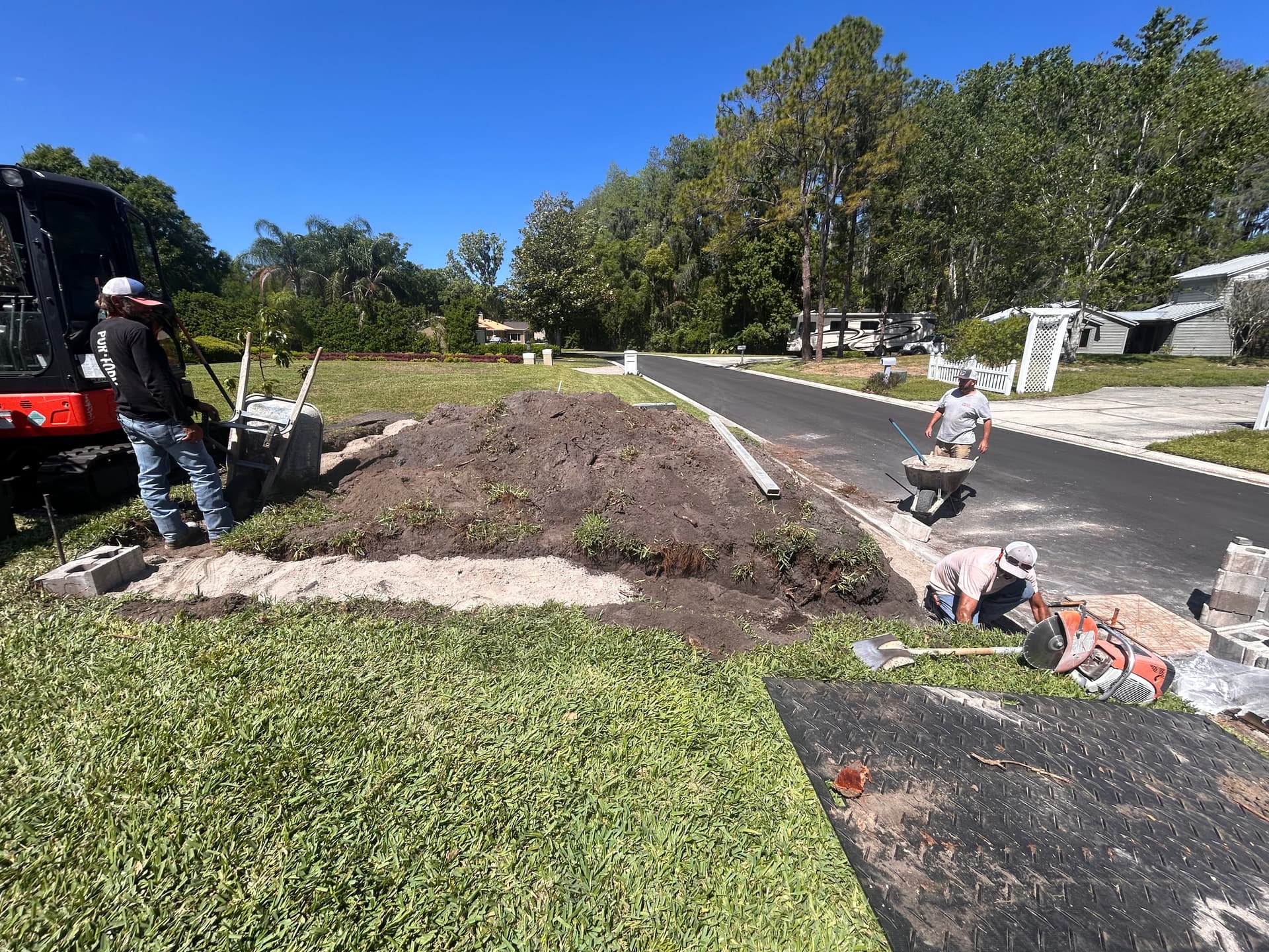 Gallery photos for Stone Retaining Wall Garden Bed Built After Storm Damage: Image #3
