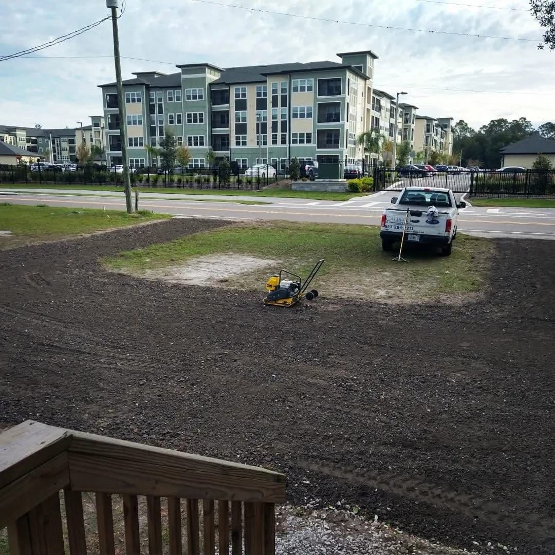 Gallery photos for Soft Parking Area Turned Into a Solid Gravel Roundabout Driveway: Image #1